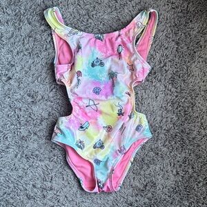 Disney Pastel Tie-Dye One-Piece Swimsuit in Pink and Mint